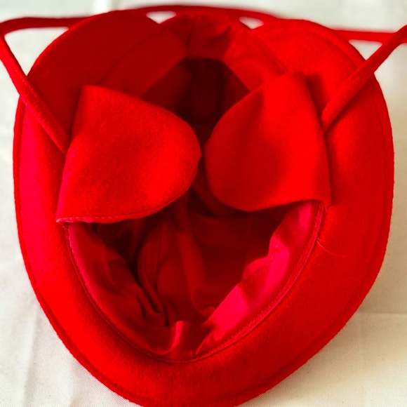 VTG ROTHSCHILD RED GIRLS WOOL SWING COAT & HAT.  BUTTON SNAP FRONT SZ 6 - Picture 11 of 12